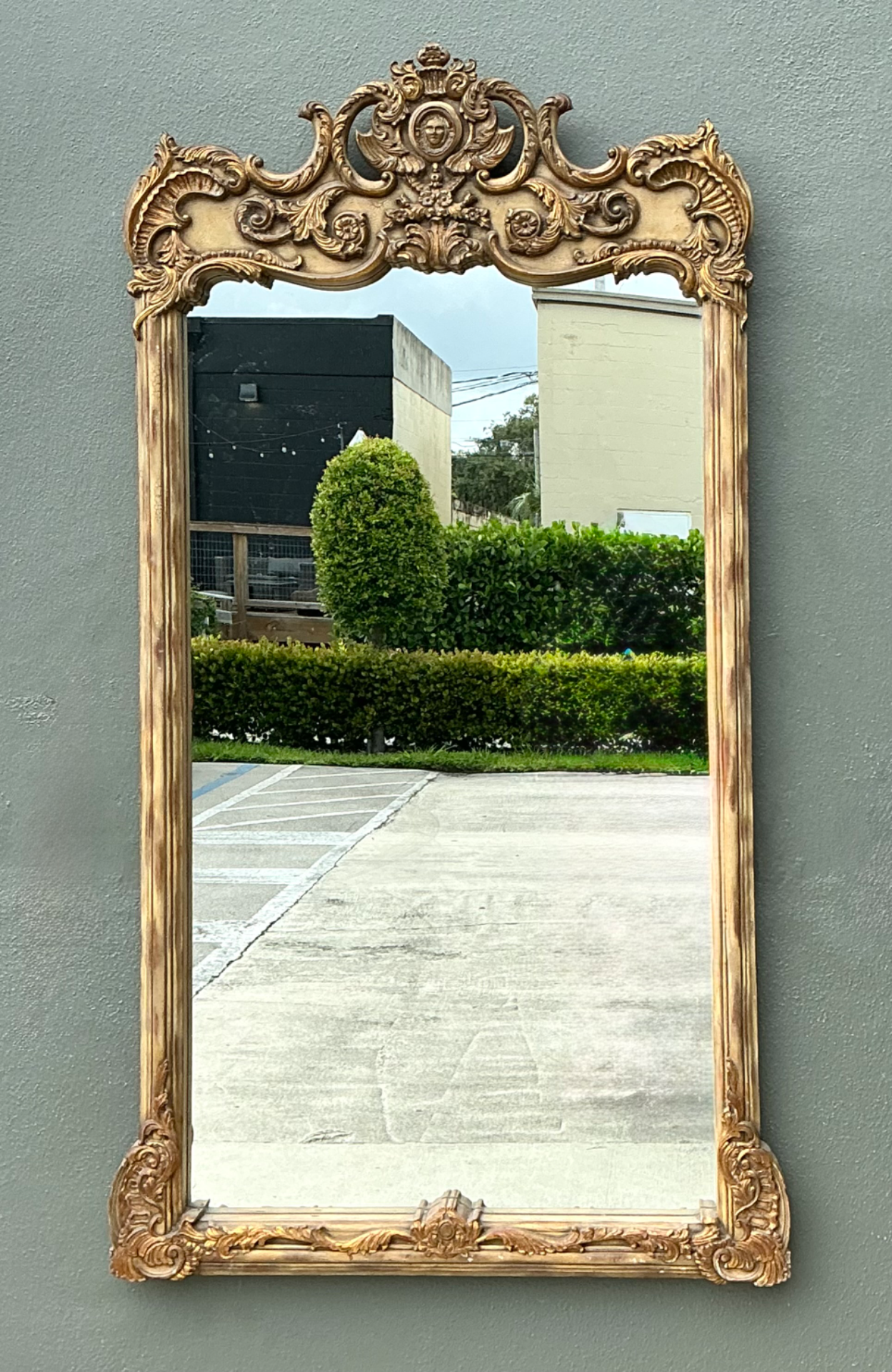 Vintage LaBarge Rococo Style Gold Frame Mirror - Back view