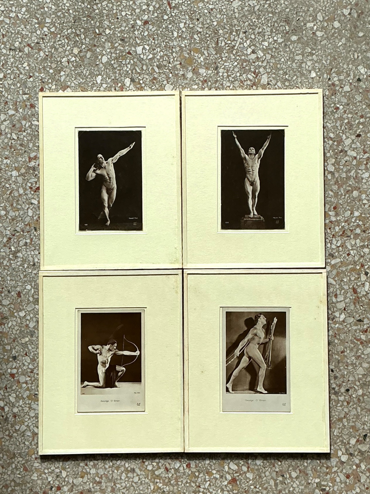 Vintage George O’Brien Classical Male Figure Prints - Set of 4 - Top view