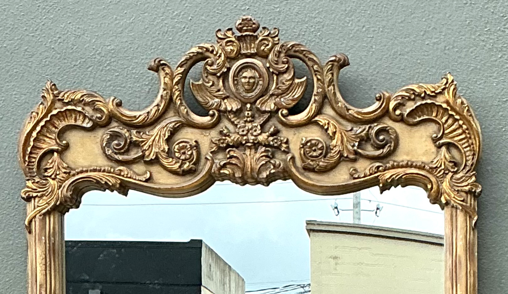 Vintage LaBarge Rococo Style Gold Frame Mirror - Side view