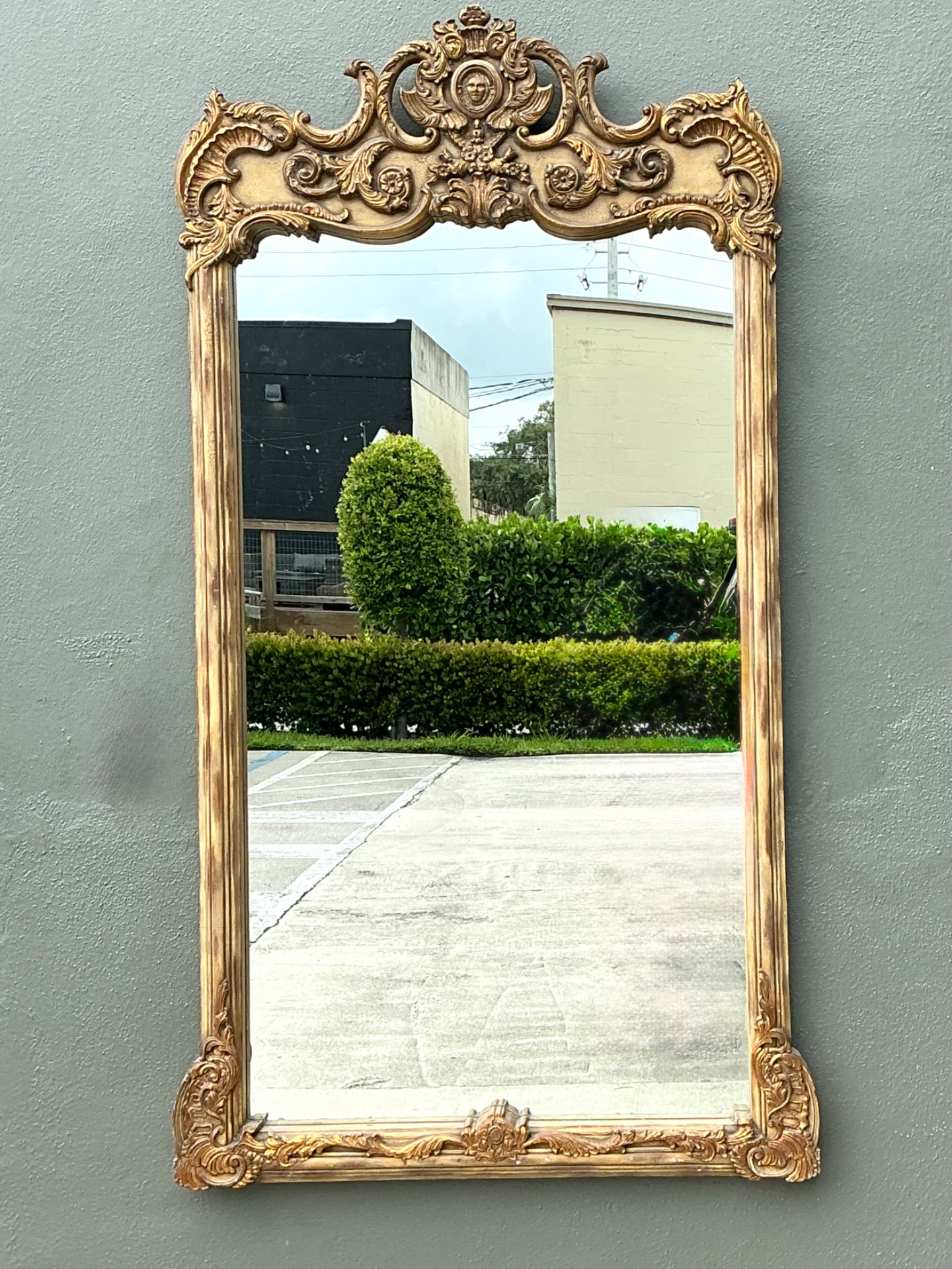 Vintage LaBarge Rococo Style Gold Frame Mirror - Top view
