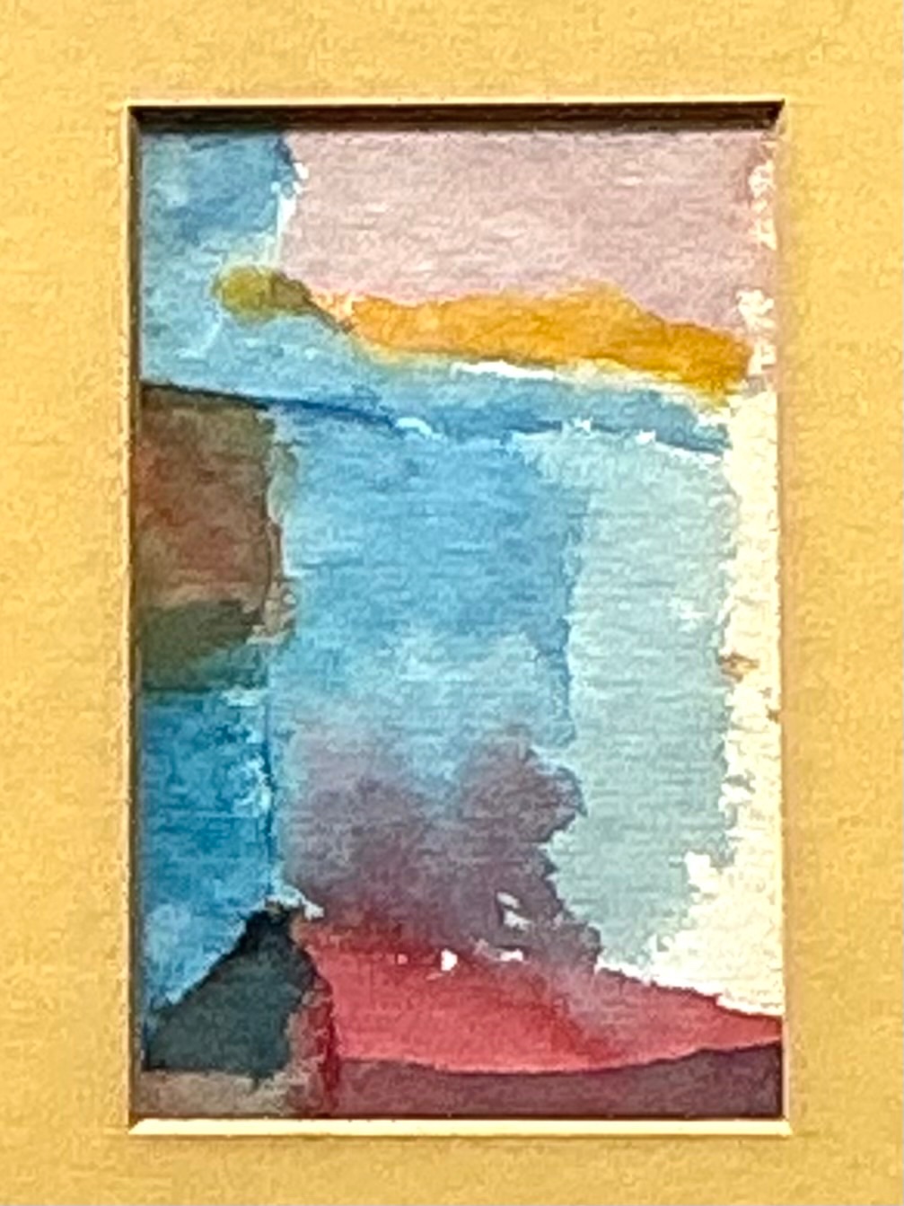 Vintage Small Abstract Watercolor in Gold Frame - Back view