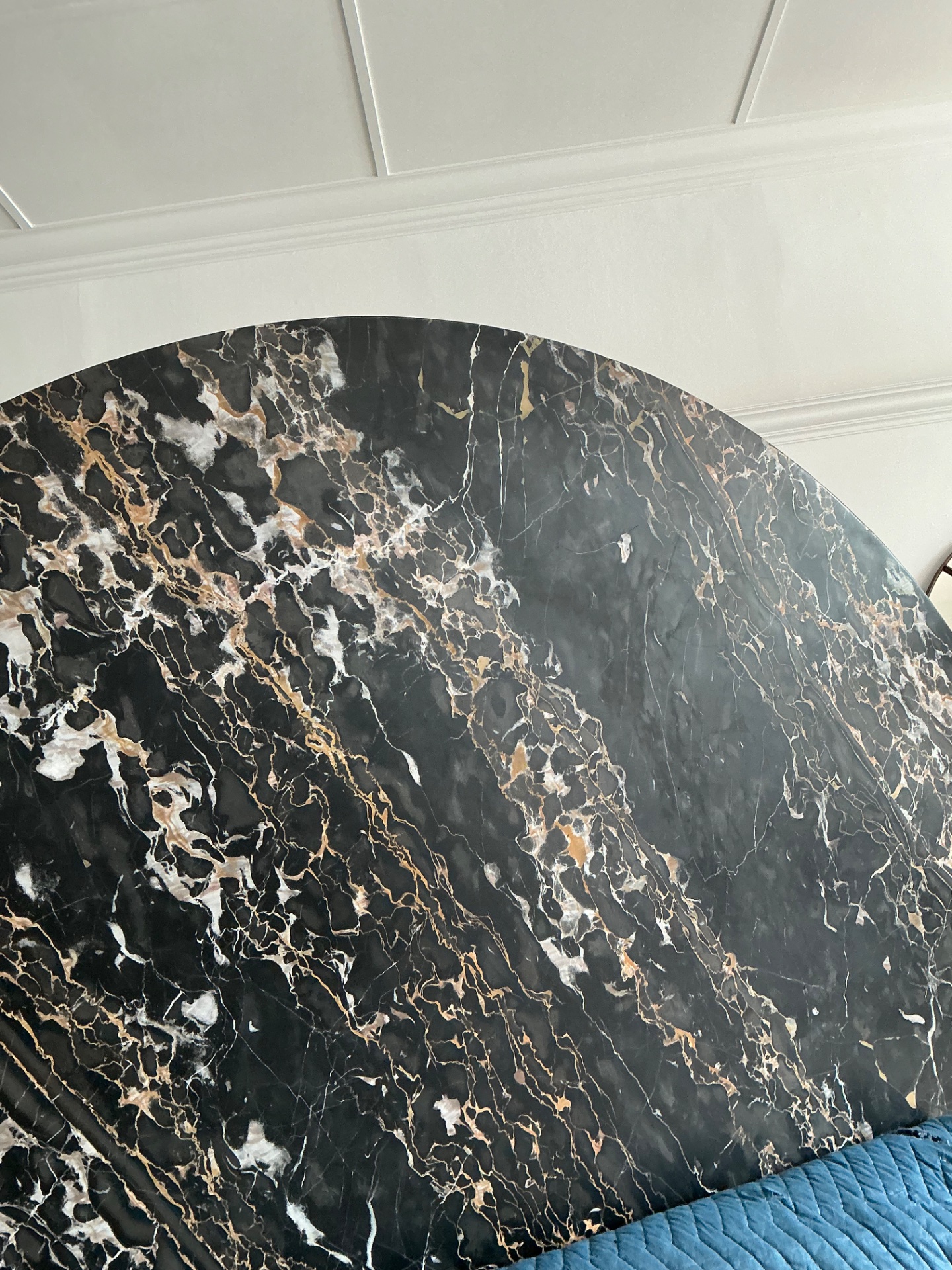 Vintage Italian Marble Dining Table - Side view