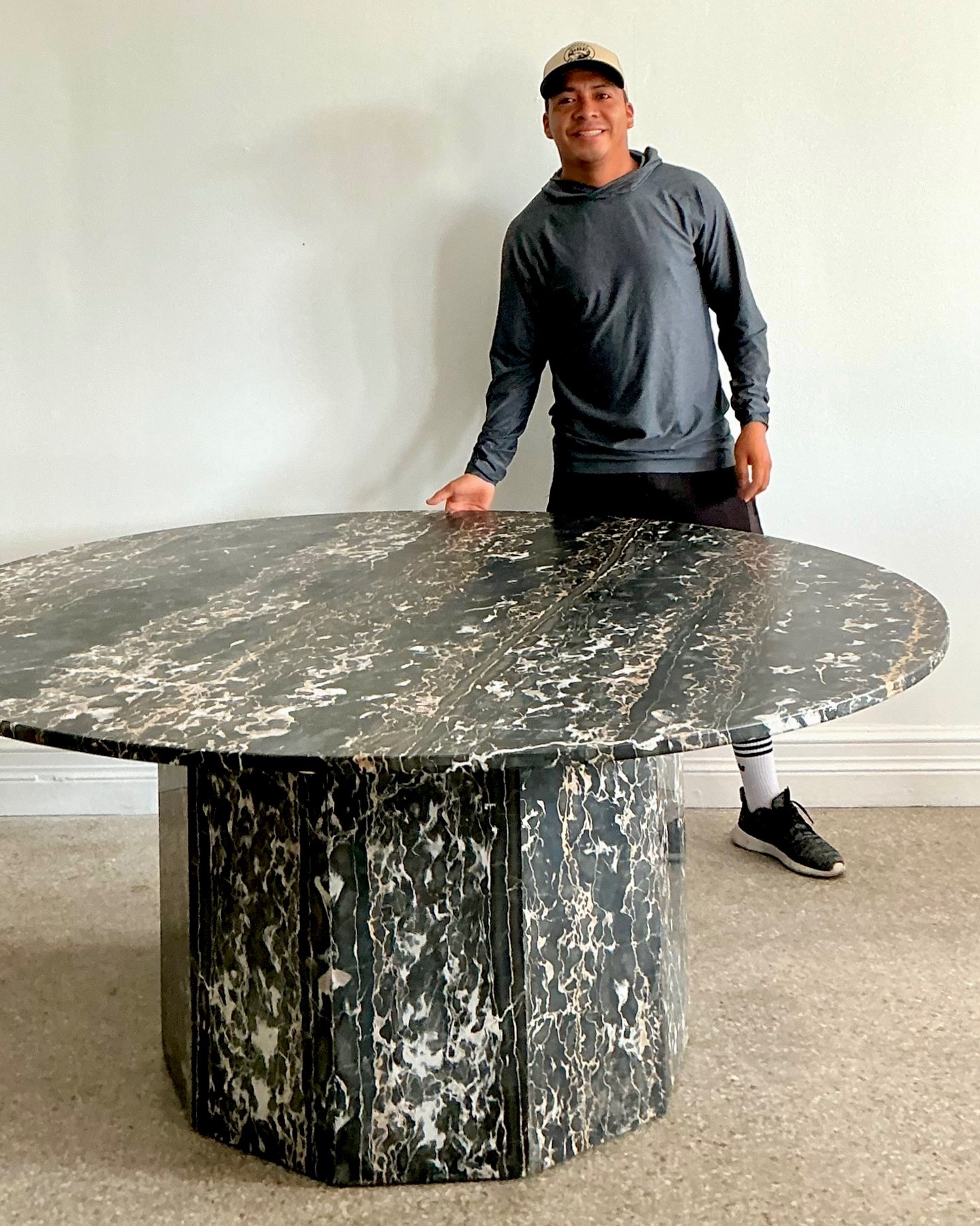 Vintage Italian Marble Dining Table - Back view