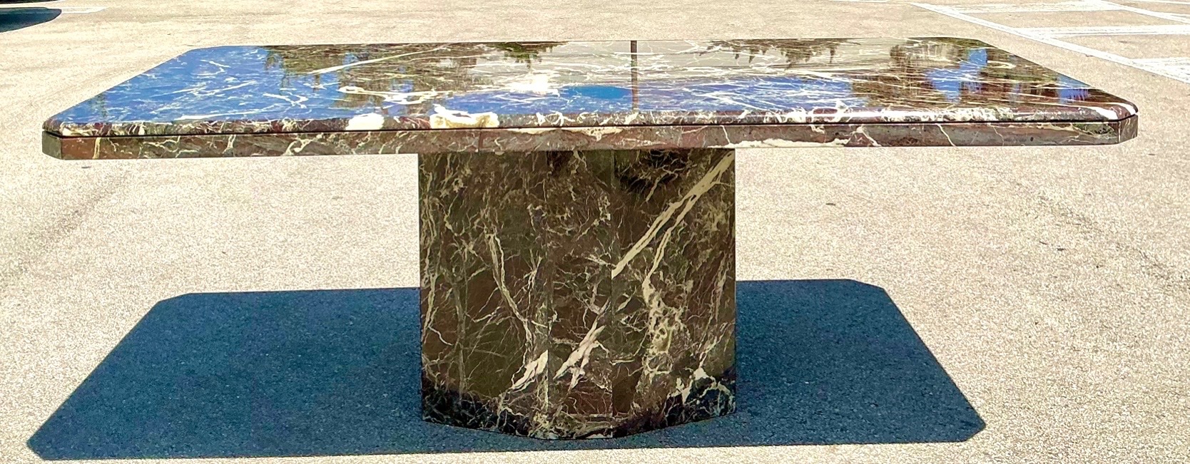 Vintage 1970s Rosato Lavanto Stone Top Dining Table - Side view