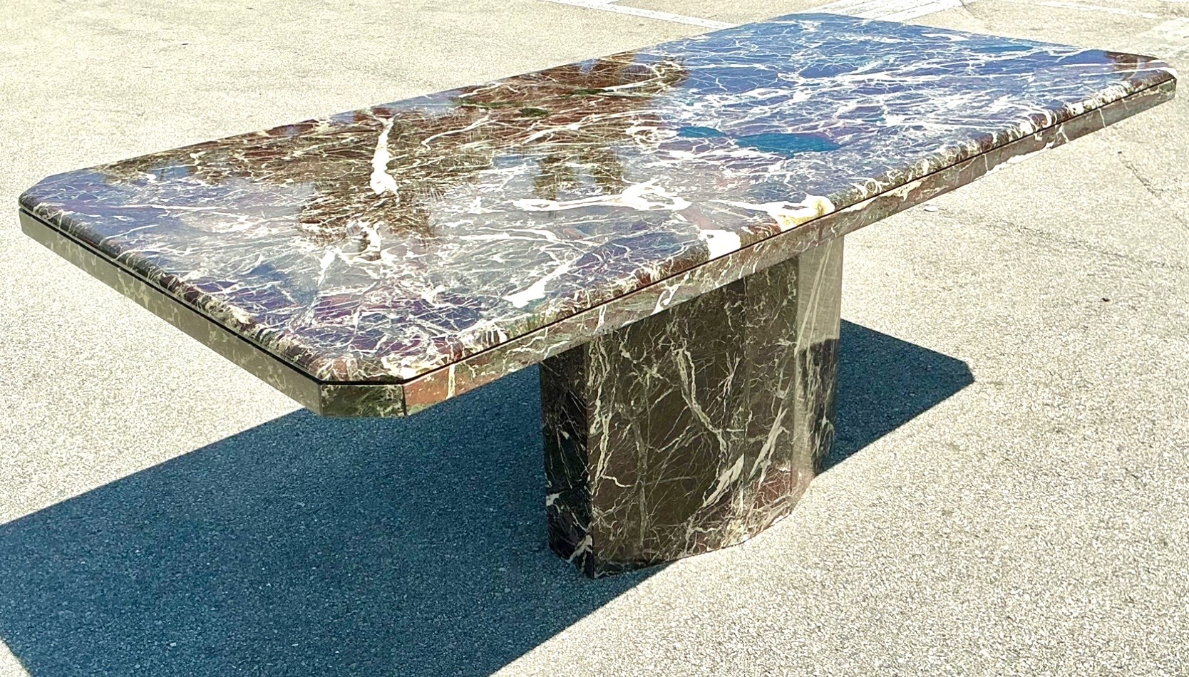 Vintage 1970s Rosato Lavanto Stone Top Dining Table - Detail view
