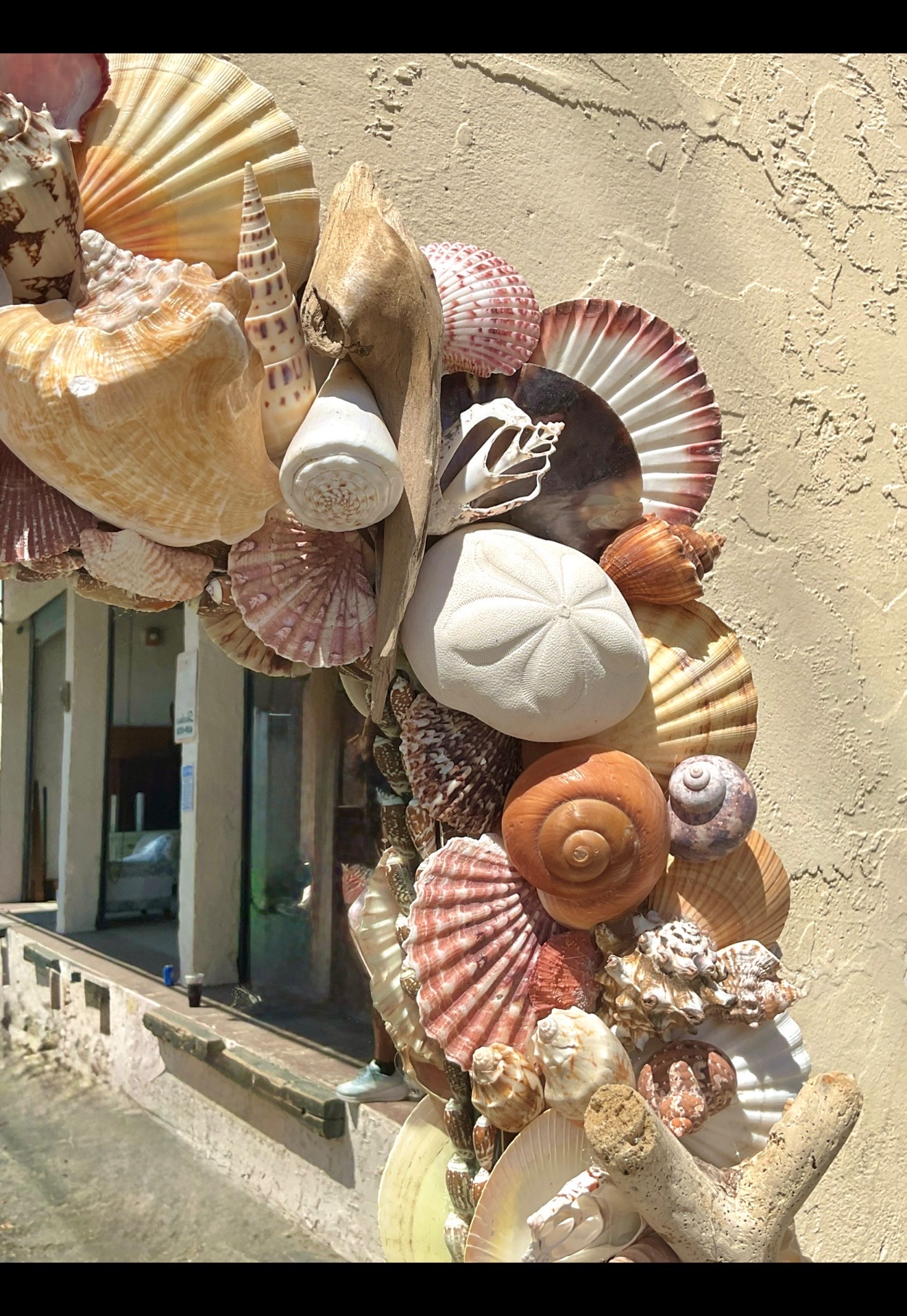 Vintage Shell Encrusted Wall Mirror - Back view