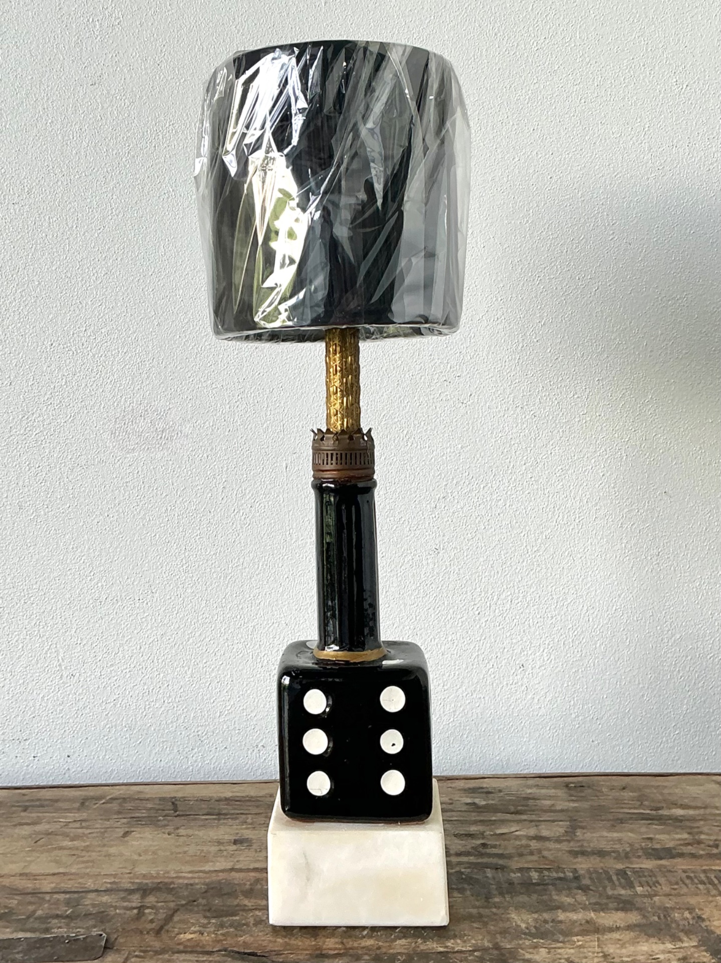 Vintage Ceramic Dice Table Lamp - Detail view