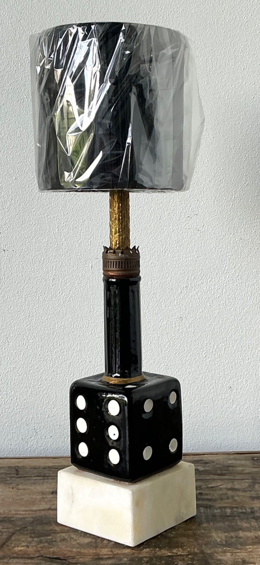 Vintage Ceramic Dice Table Lamp - Top view