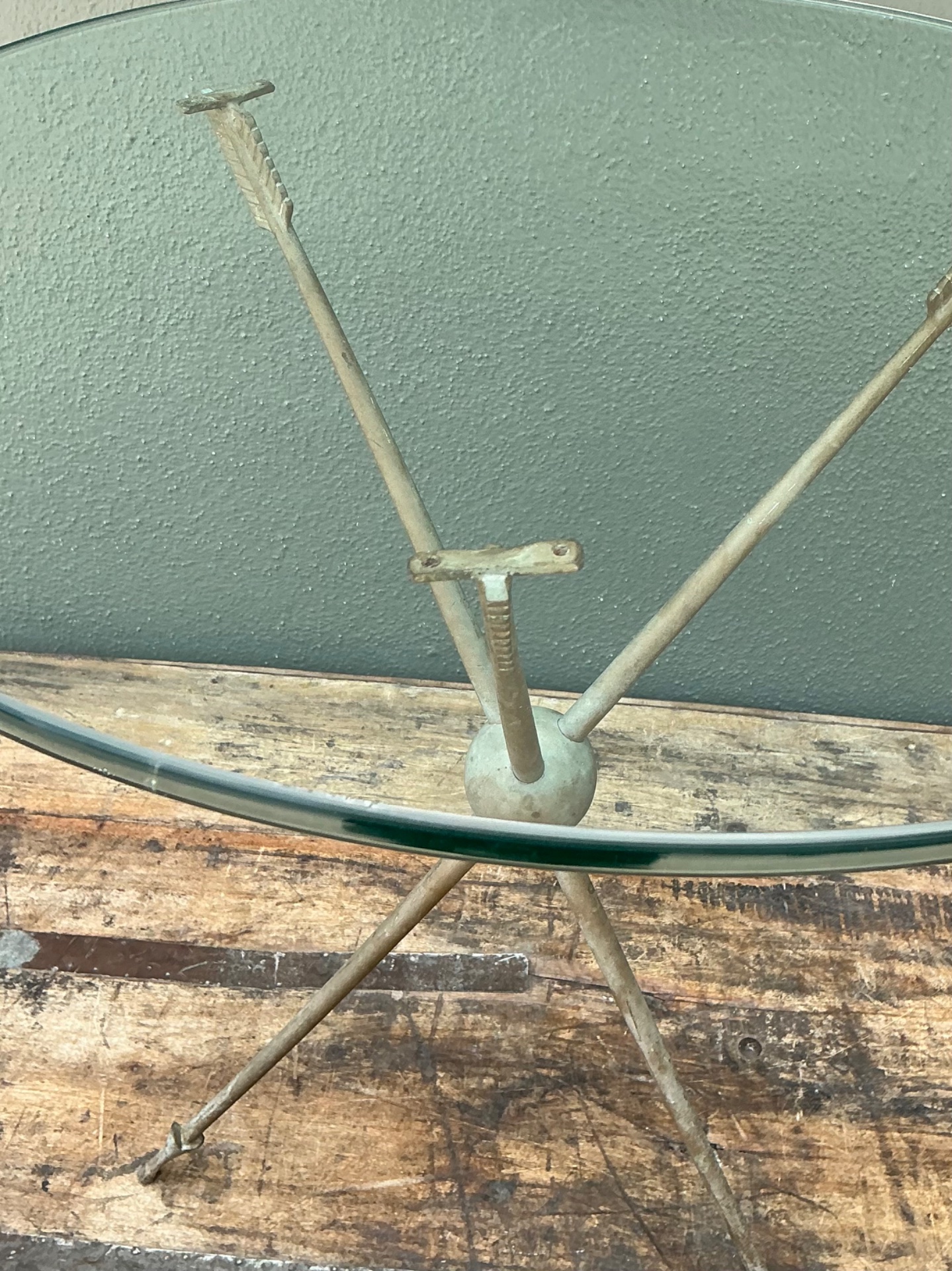 Vintage Arrow Motif Tripod Table - Back view