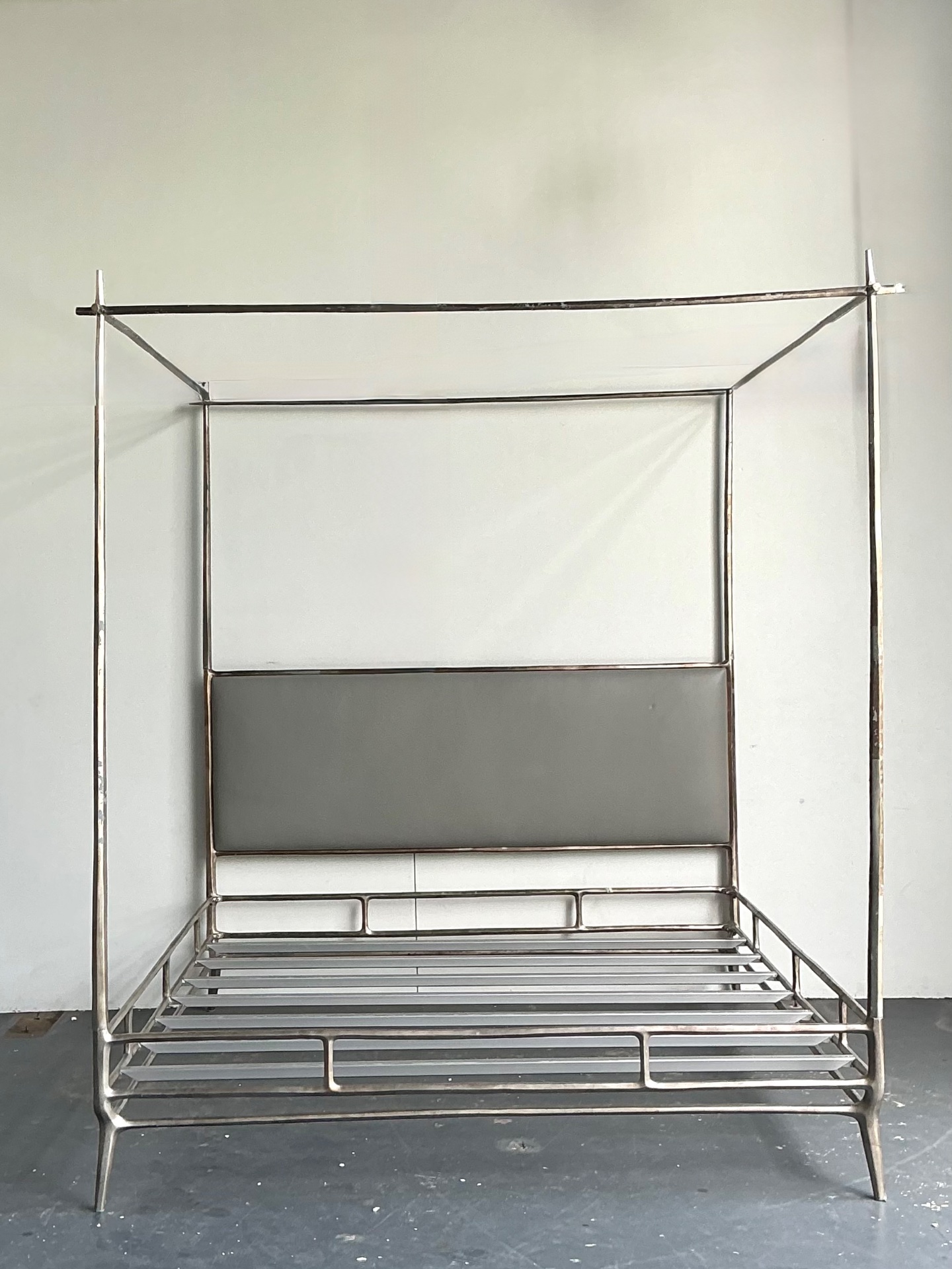 Vintage Metal King Canopy Bed Frame - Top view