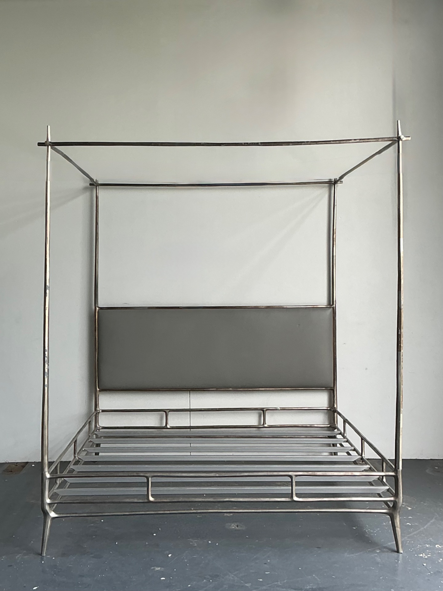Vintage Metal King Canopy Bed Frame - Detail view