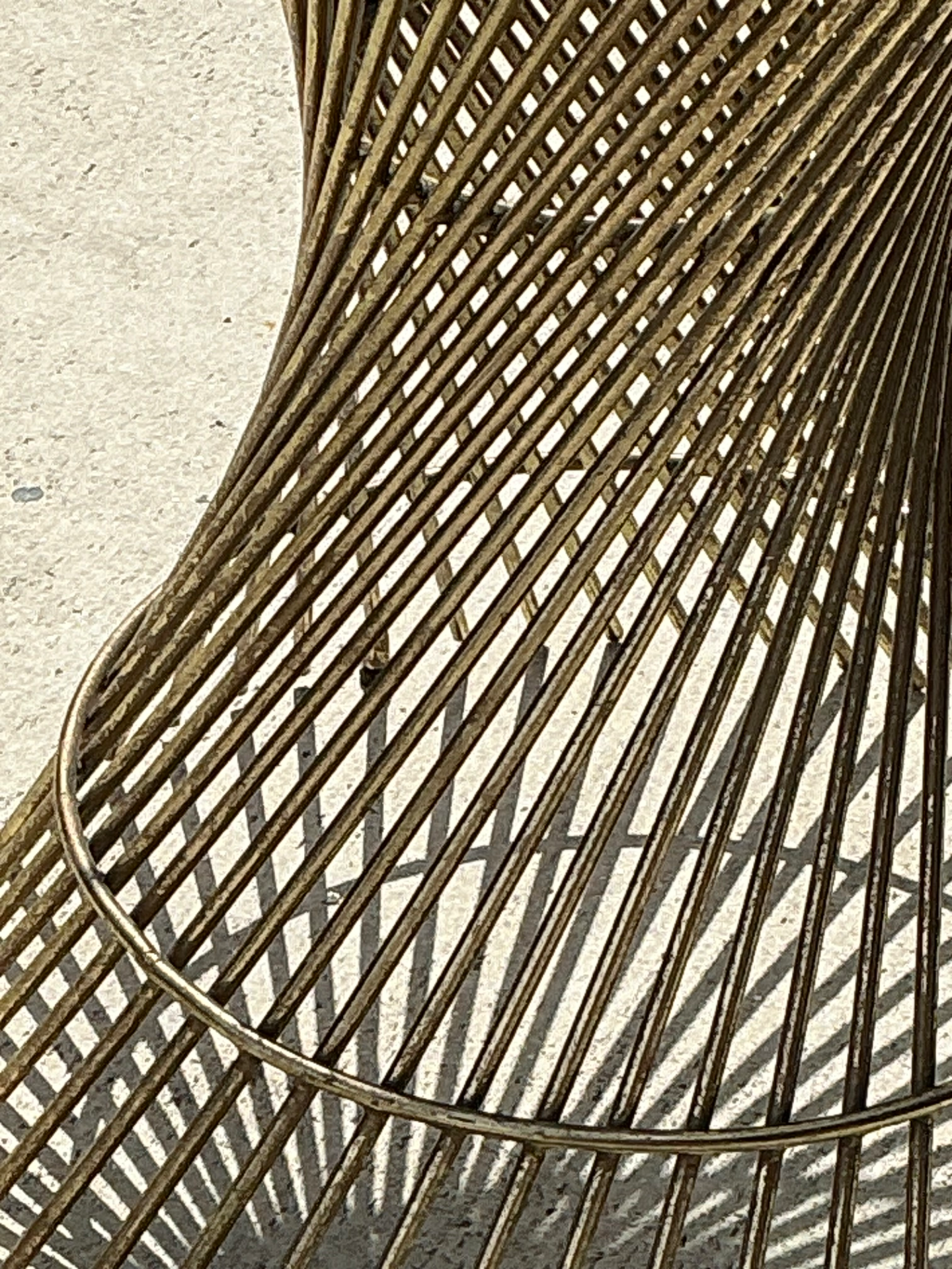 Vintage Twisted Metal and Glass Side Table - Back view