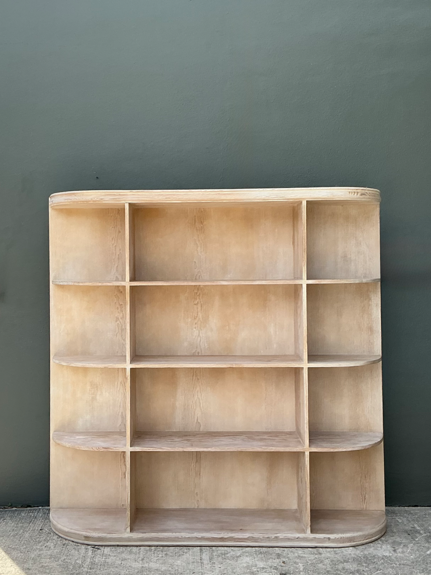 Vintage Washed Wood Wide Etagere - Top view