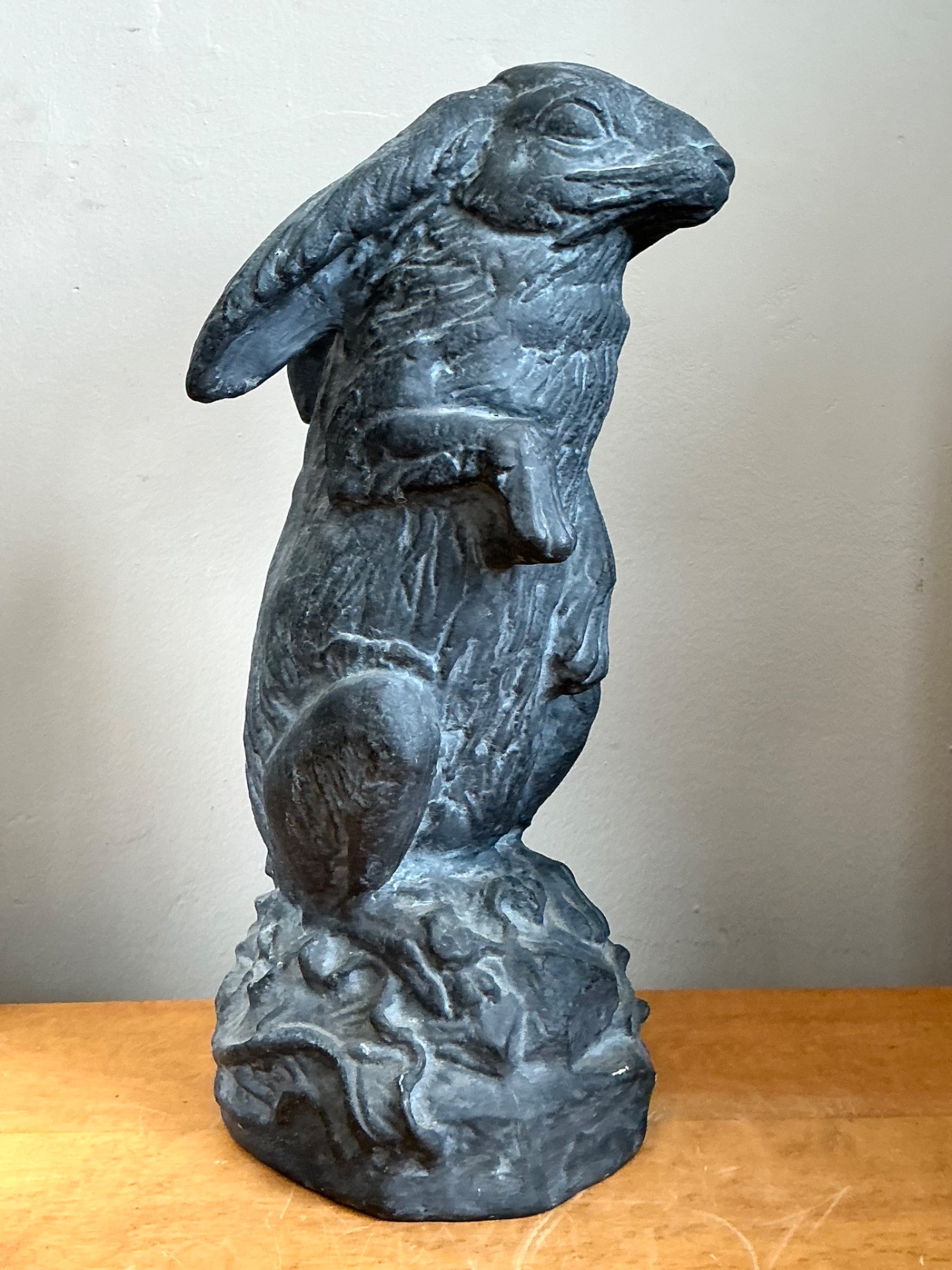 Vintage Cast Ecoplaster Rabbit Sculpture - Top view