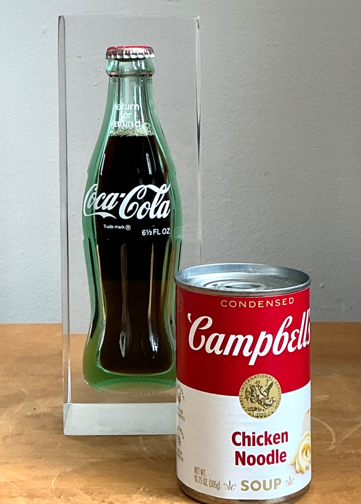 Vintage Coca-Cola Bottle in Lucite Block - Back view