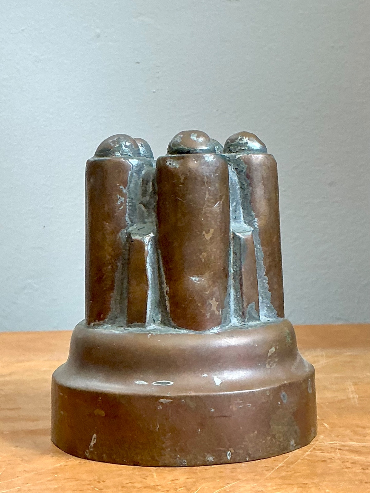 Vintage Copper Over Tin Jelly Mold - Top view