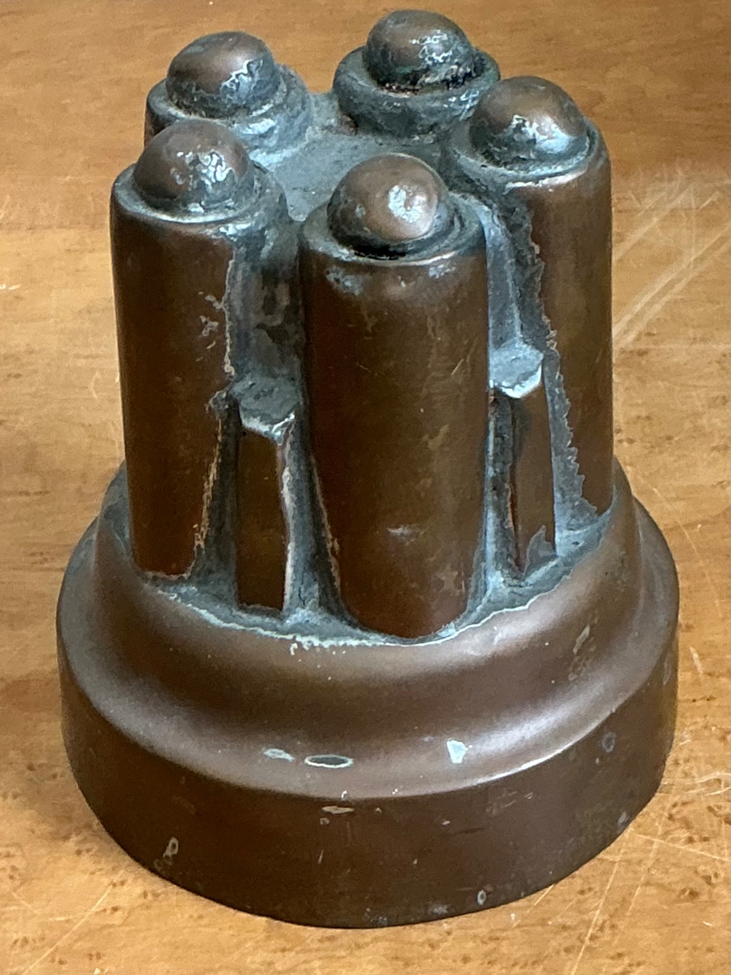 Vintage Copper Over Tin Jelly Mold - Back view