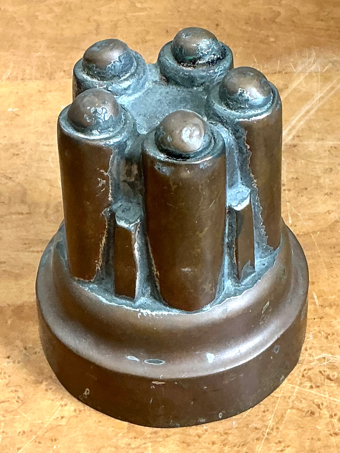 Vintage Copper Over Tin Jelly Mold - Back view