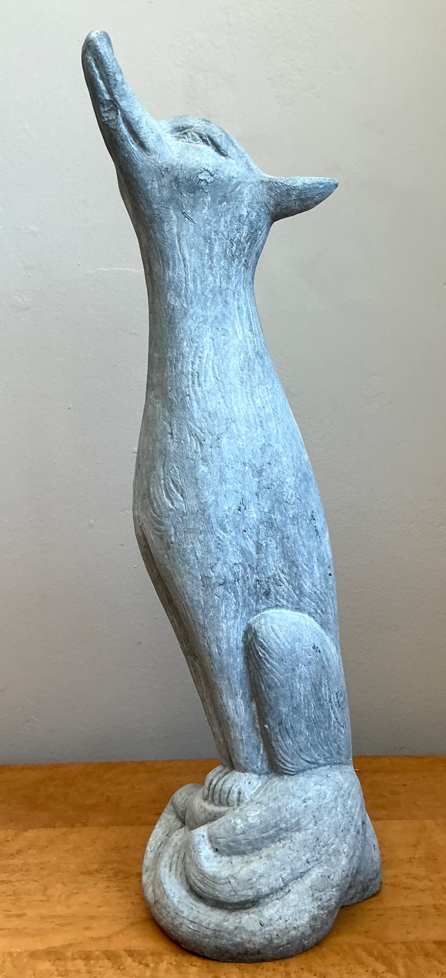 Vintage Lead Fox Garden Statue - Top view
