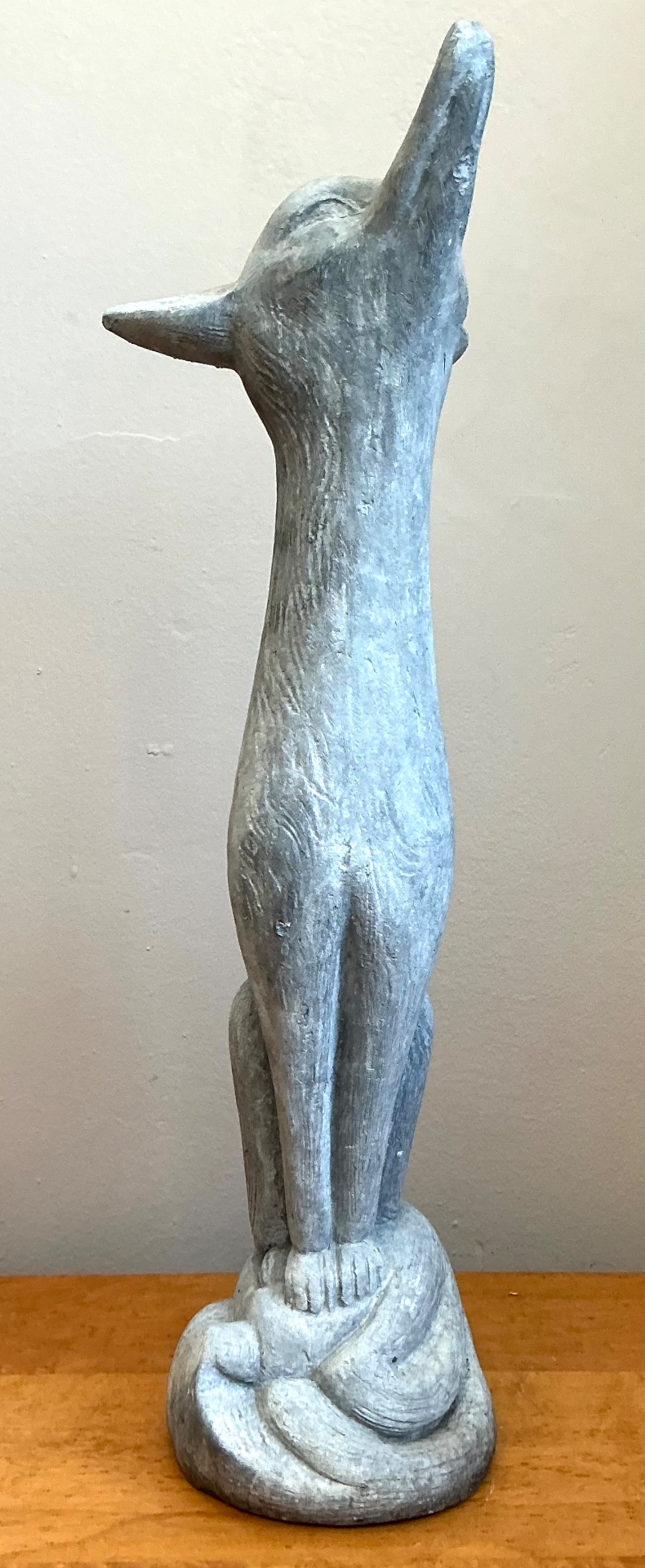 Vintage Lead Fox Garden Statue - Side view