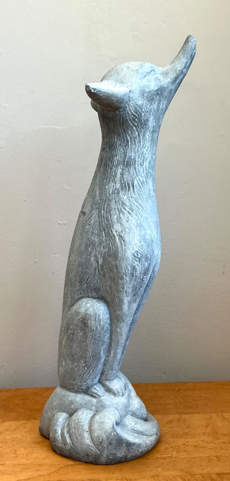 Vintage Lead Fox Garden Statue - Back view