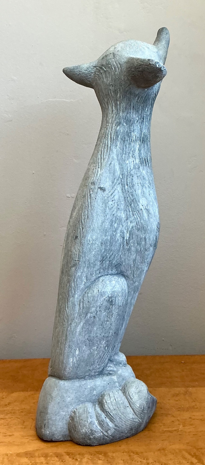 Vintage Lead Fox Garden Statue - Detail view