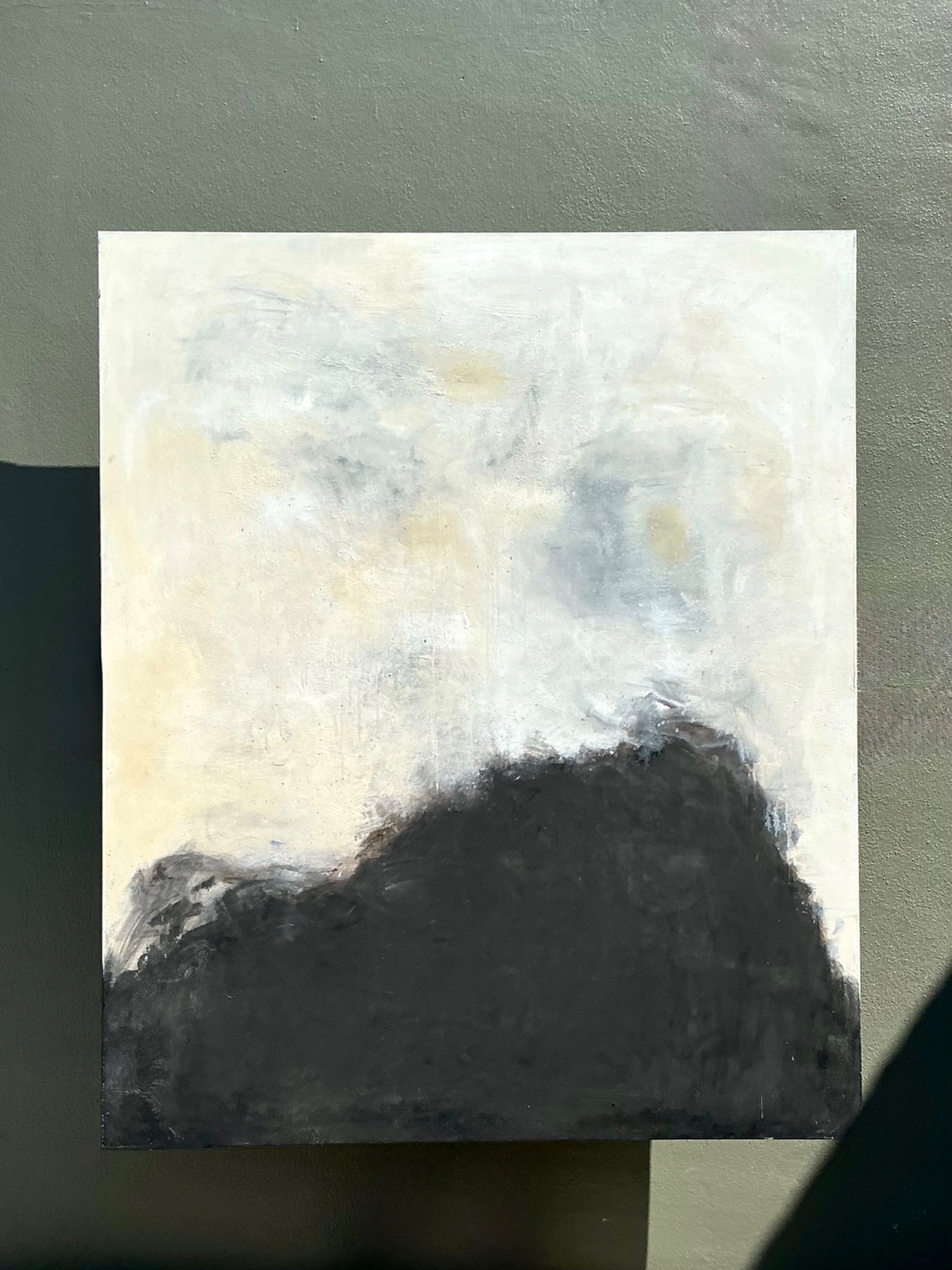 Vintage Monumental Abstract Oil On Canvas  - Side view