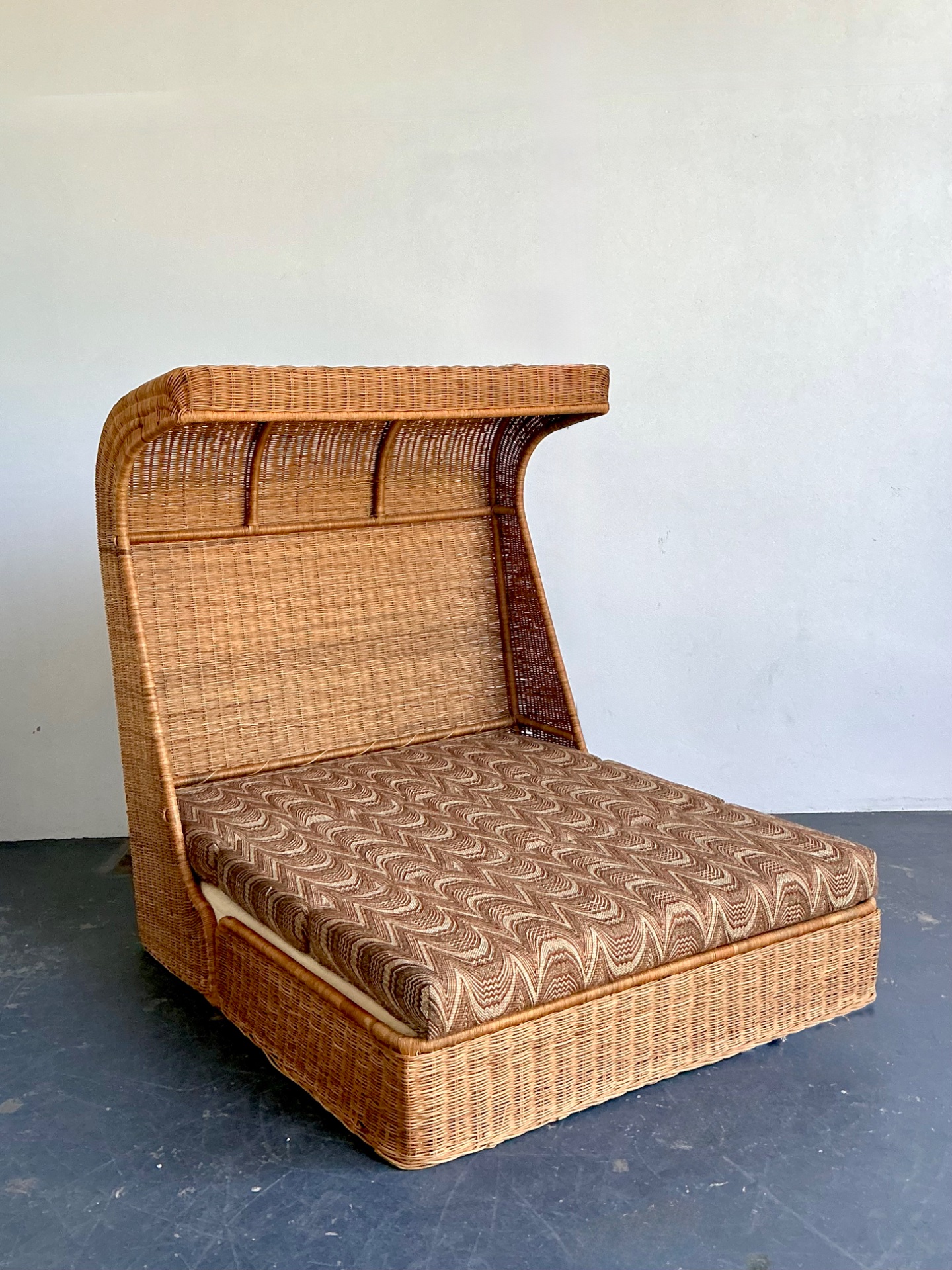 Vintage Rattan Canopy Daybed - Back view