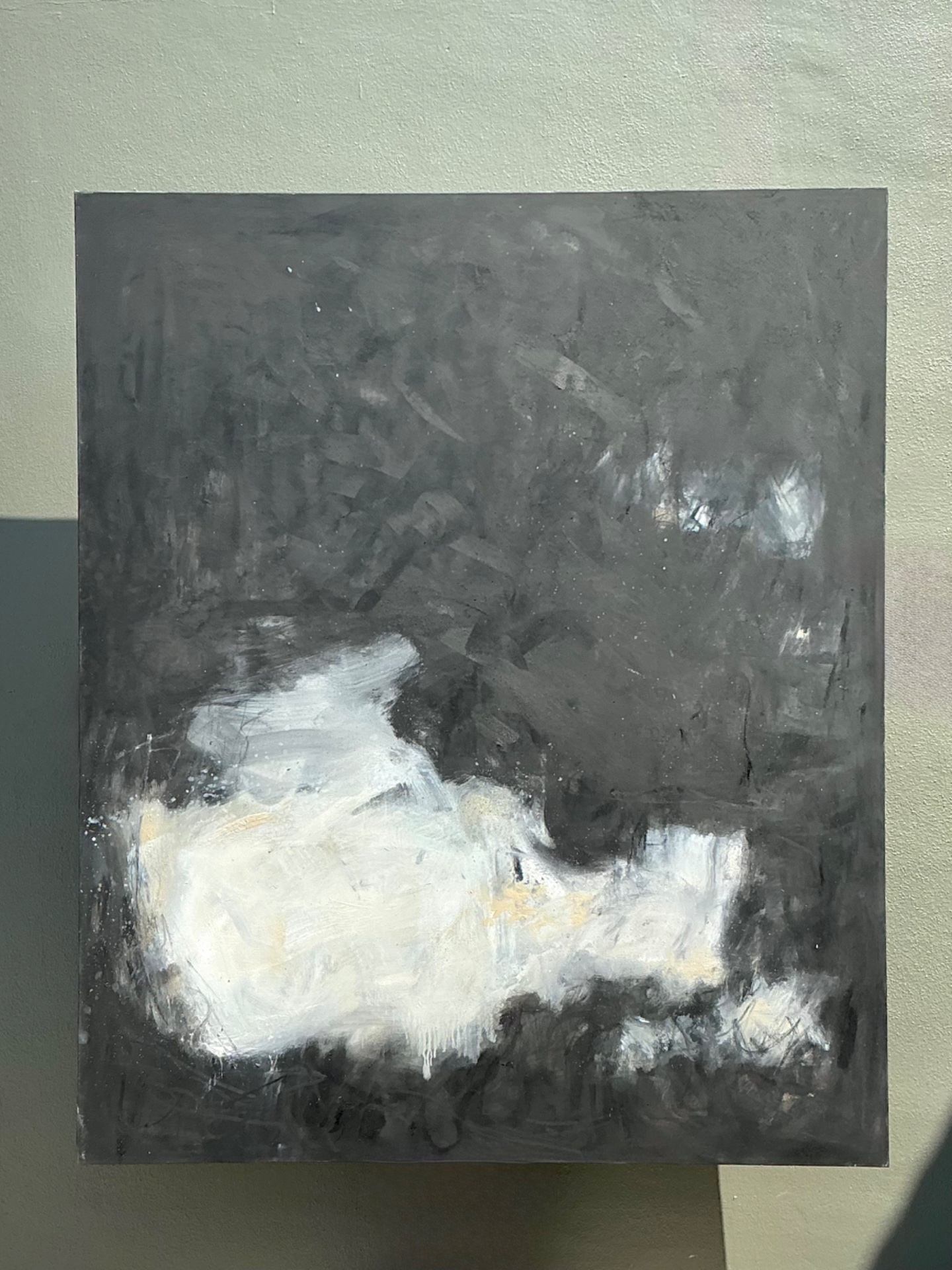 Vintage Monumental Abstract Oil On Canvas - Back view