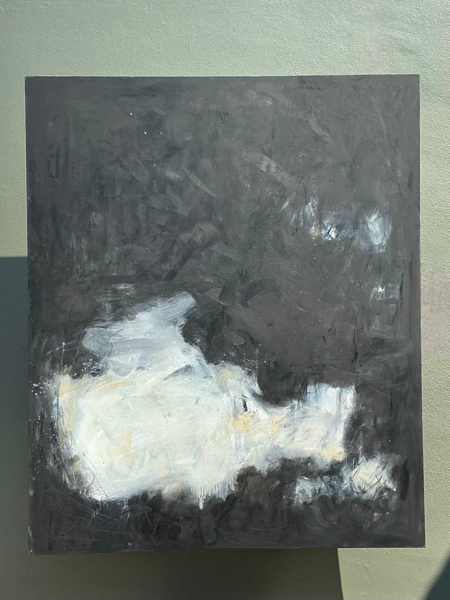 Vintage Monumental Abstract Oil On Canvas - Top view