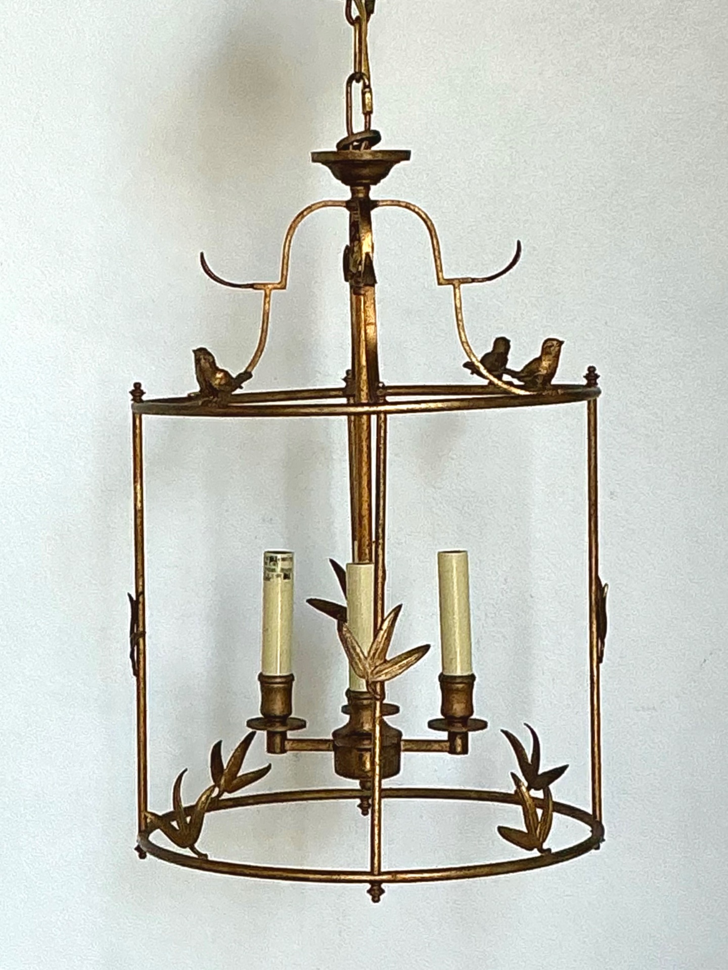 Vintage E.F. Chapman Diego Gilt Bird Lantern For Visual Comfort - Top view