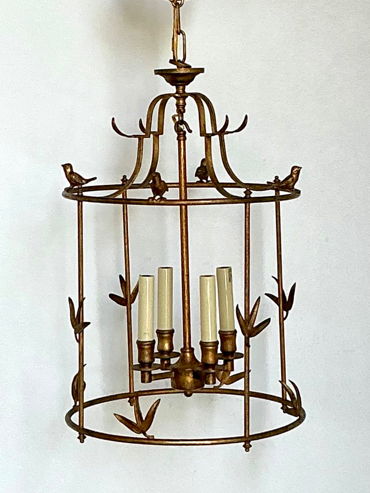 Vintage E.F. Chapman Diego Gilt Bird Lantern For Visual Comfort - Back view