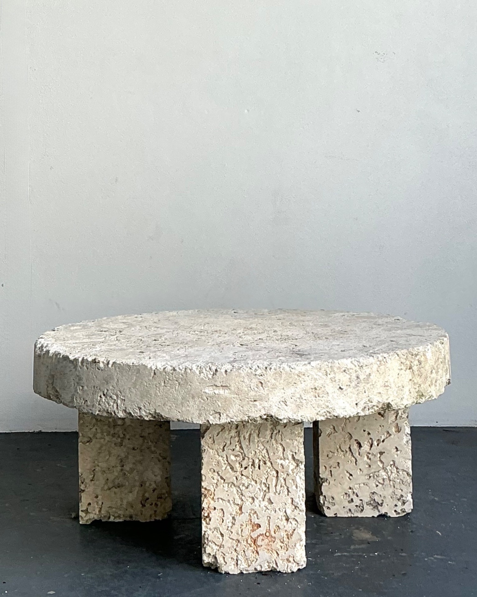 Vintage Organic Form Coquina Coffee Table - Side view