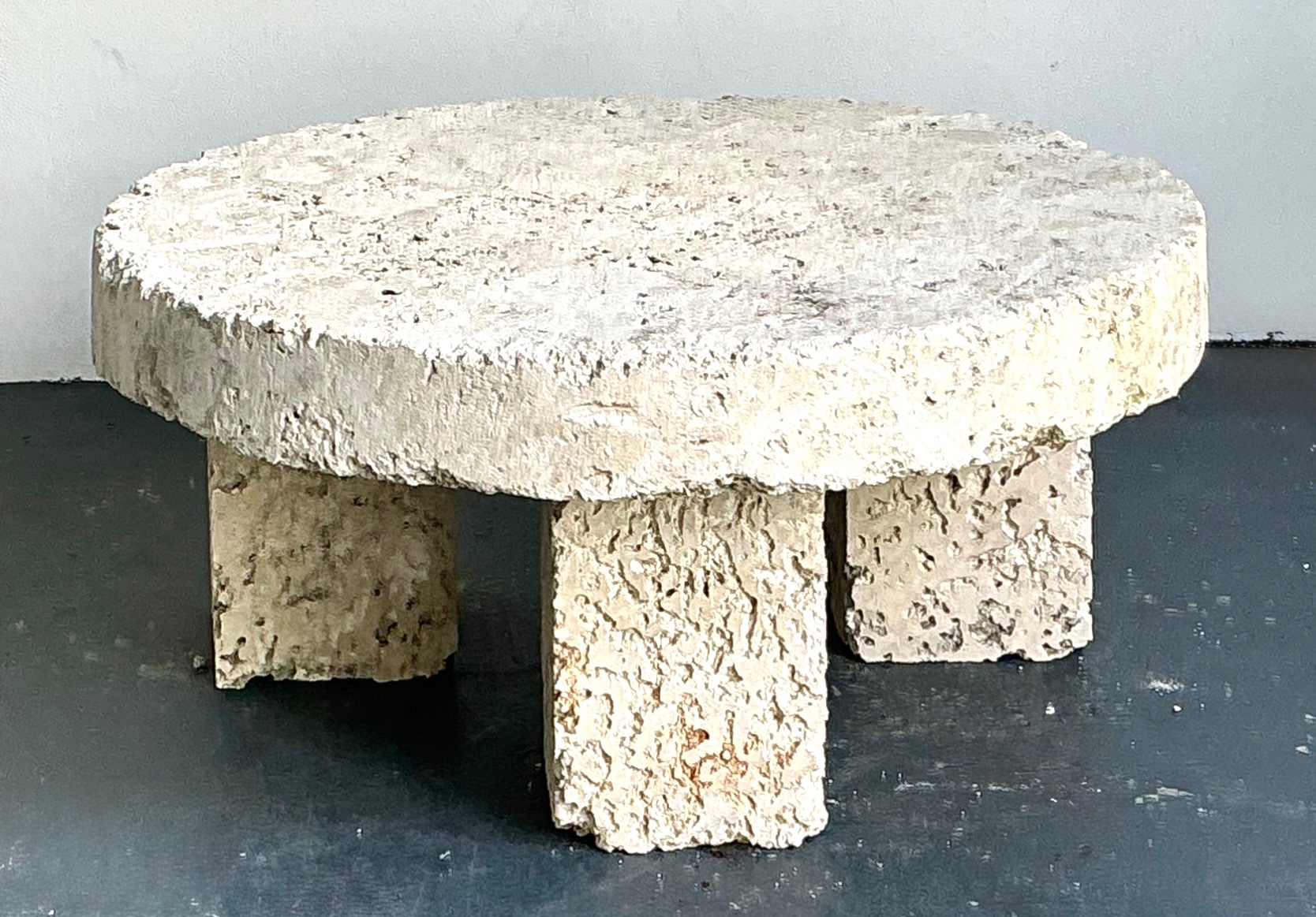 Vintage Organic Form Coquina Coffee Table - Side view