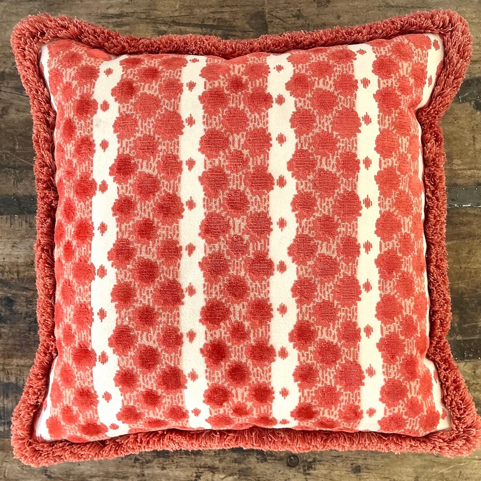 Vintage Tilton Fenwick For Duralee Fabric Throw Pillow - Top view
