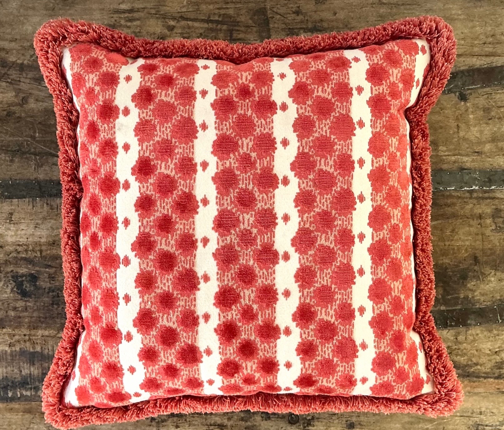 Vintage Tilton Fenwick For Duralee Fabric Throw Pillow - Side view