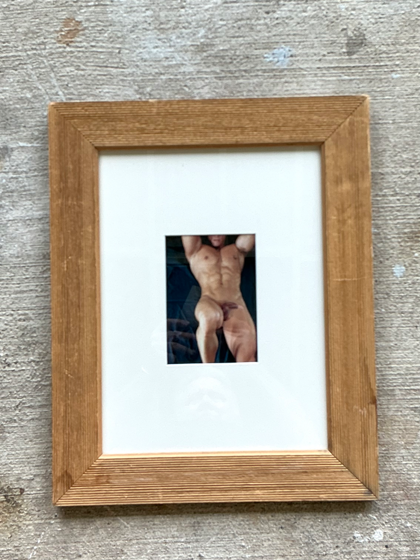 Vintage Framed Figurative Male Nude Photograph - Top view