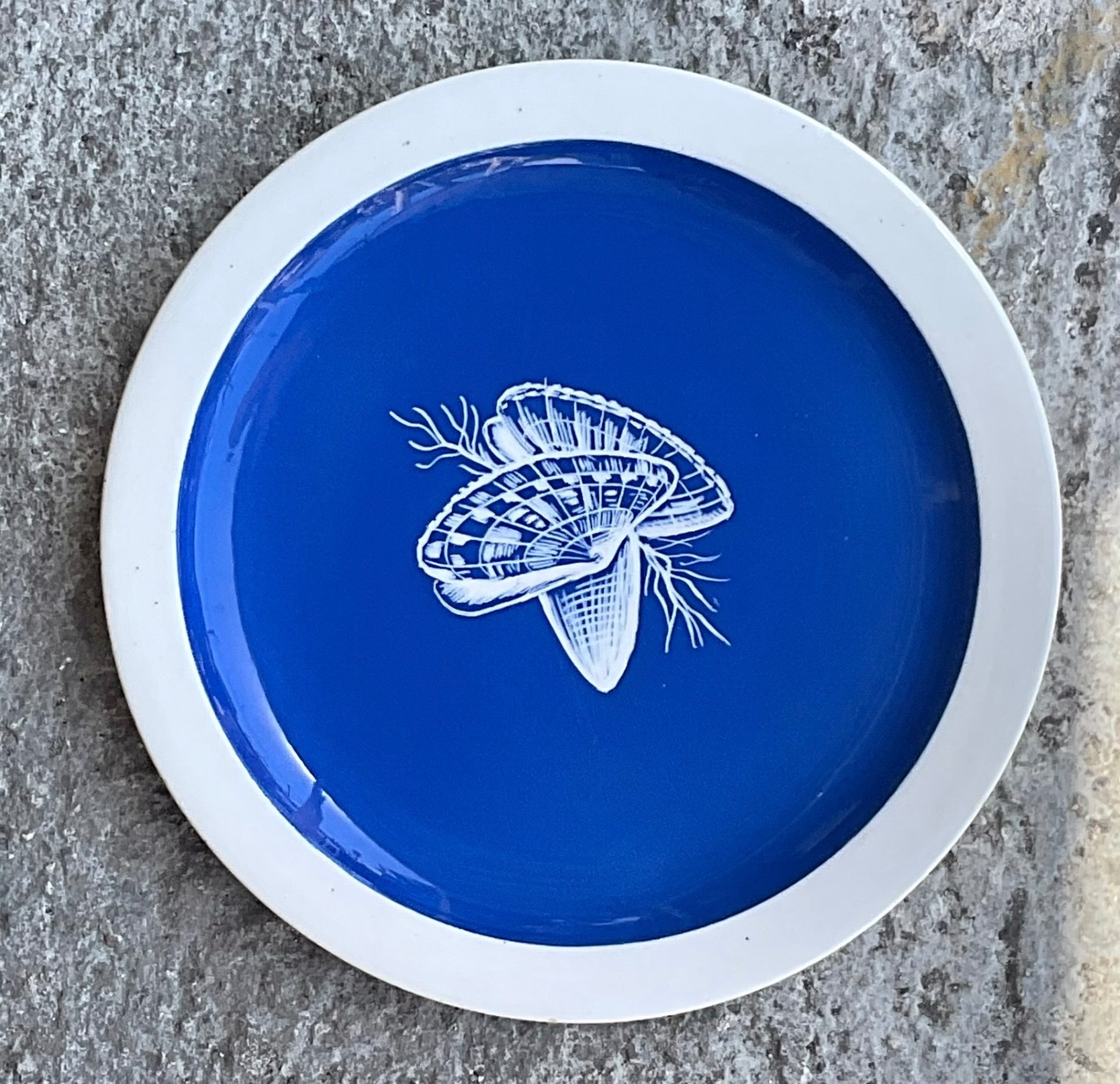 Vintage Coastal Italian Baffanella Luncheon Plates - Set of 12 - Top view
