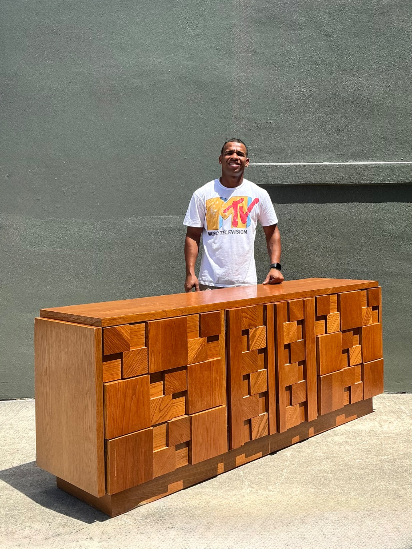 Vintage Lane Brutalist “Staccato” Mosaic Dresser - Top view