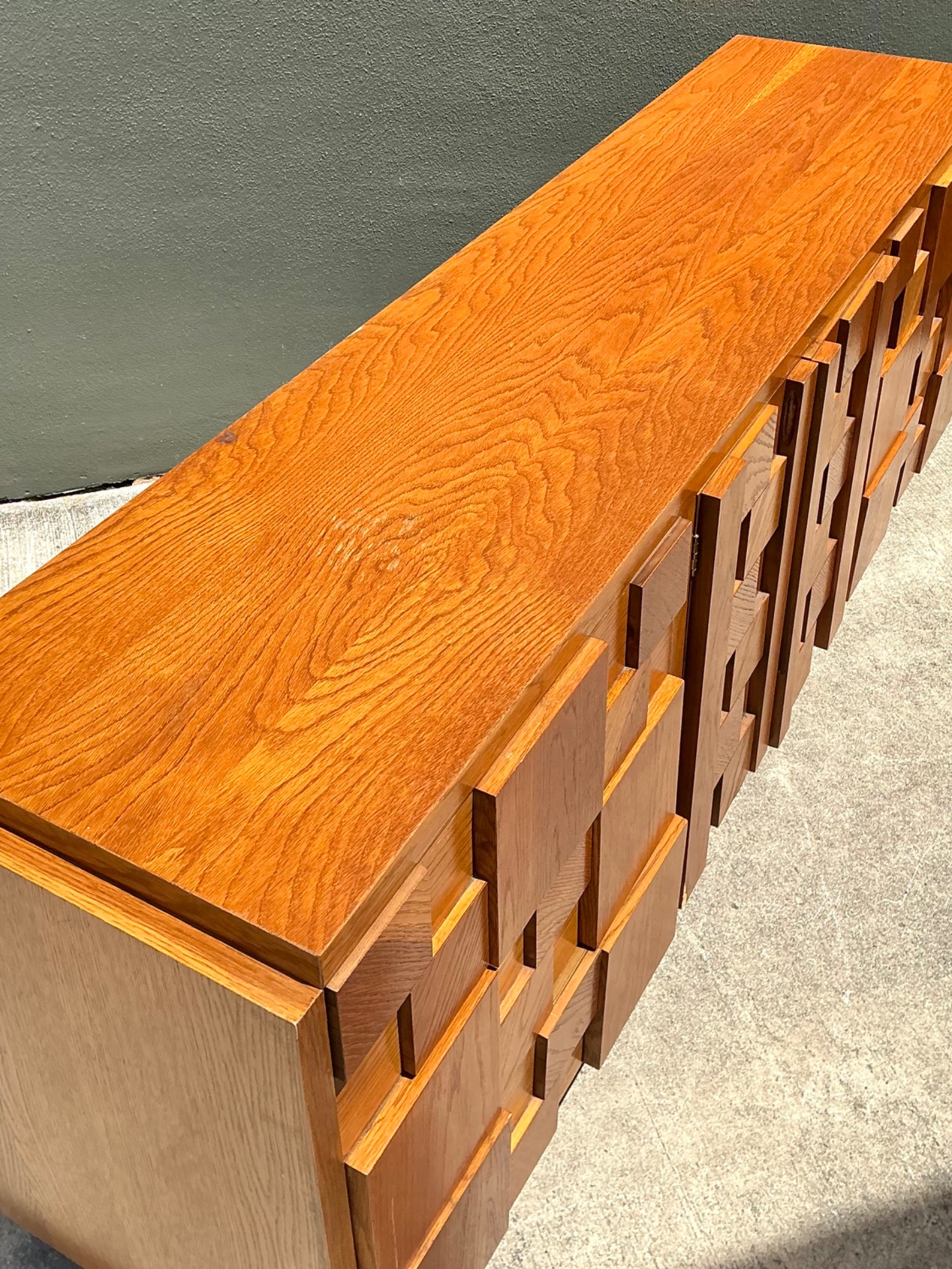 Vintage Lane Brutalist “Staccato” Mosaic Dresser - Detail view