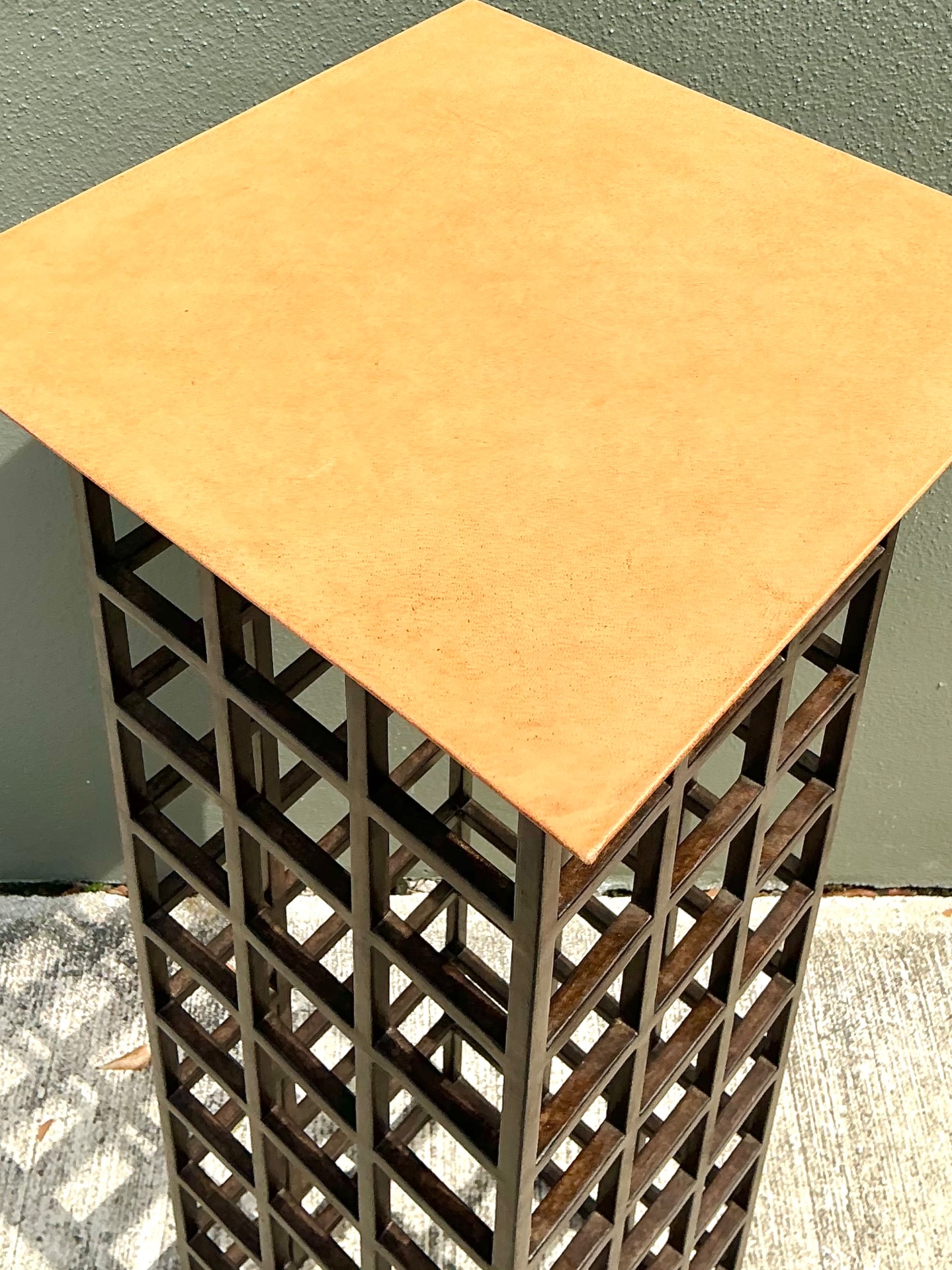 Vintage Grid Design Metal Stand - Top view