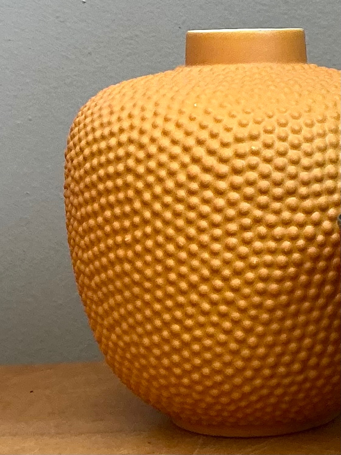 Mid-Century Modern Swiss Orange Ceramic Vase - Back view