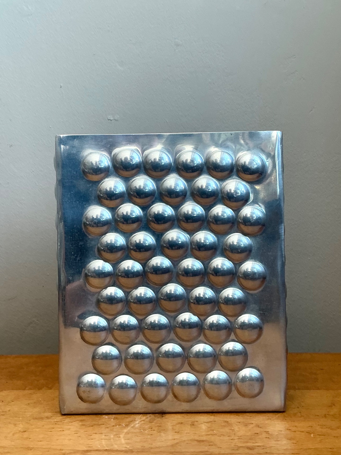 Vintage Modernist Aluminum Vase - Side view