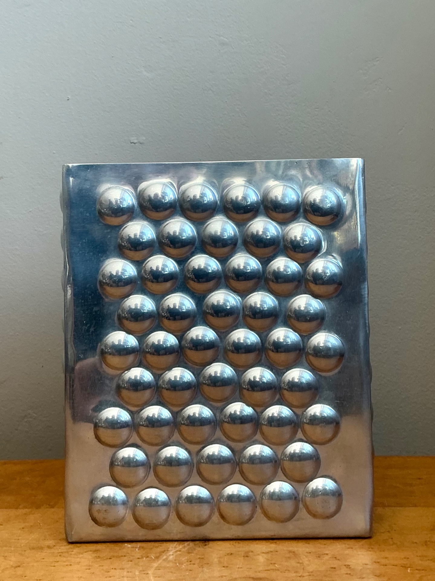 Vintage Modernist Aluminum Vase - Top view