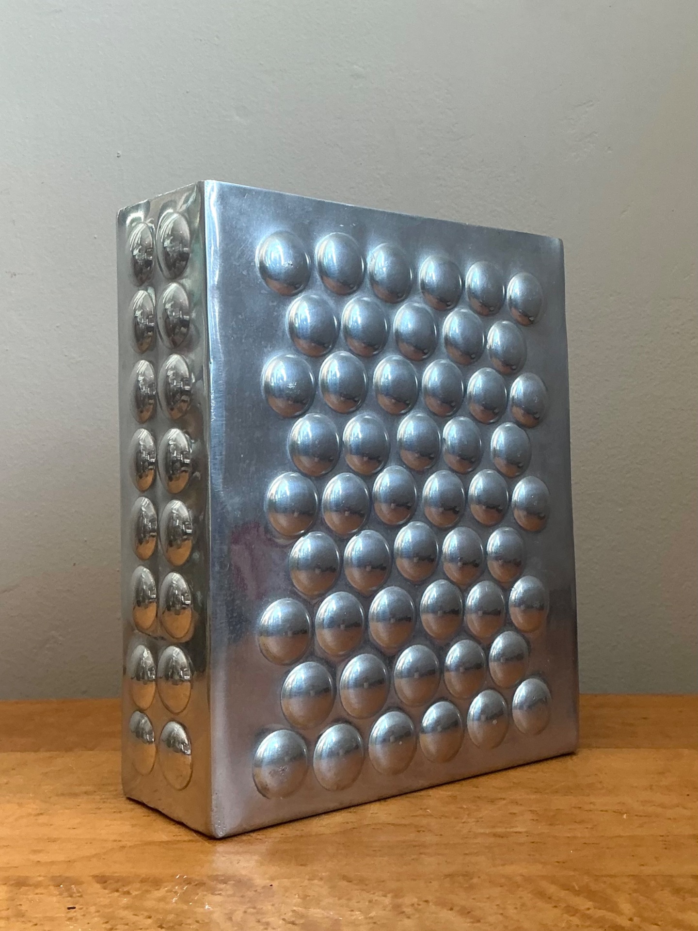 Vintage Modernist Aluminum Vase - Detail view