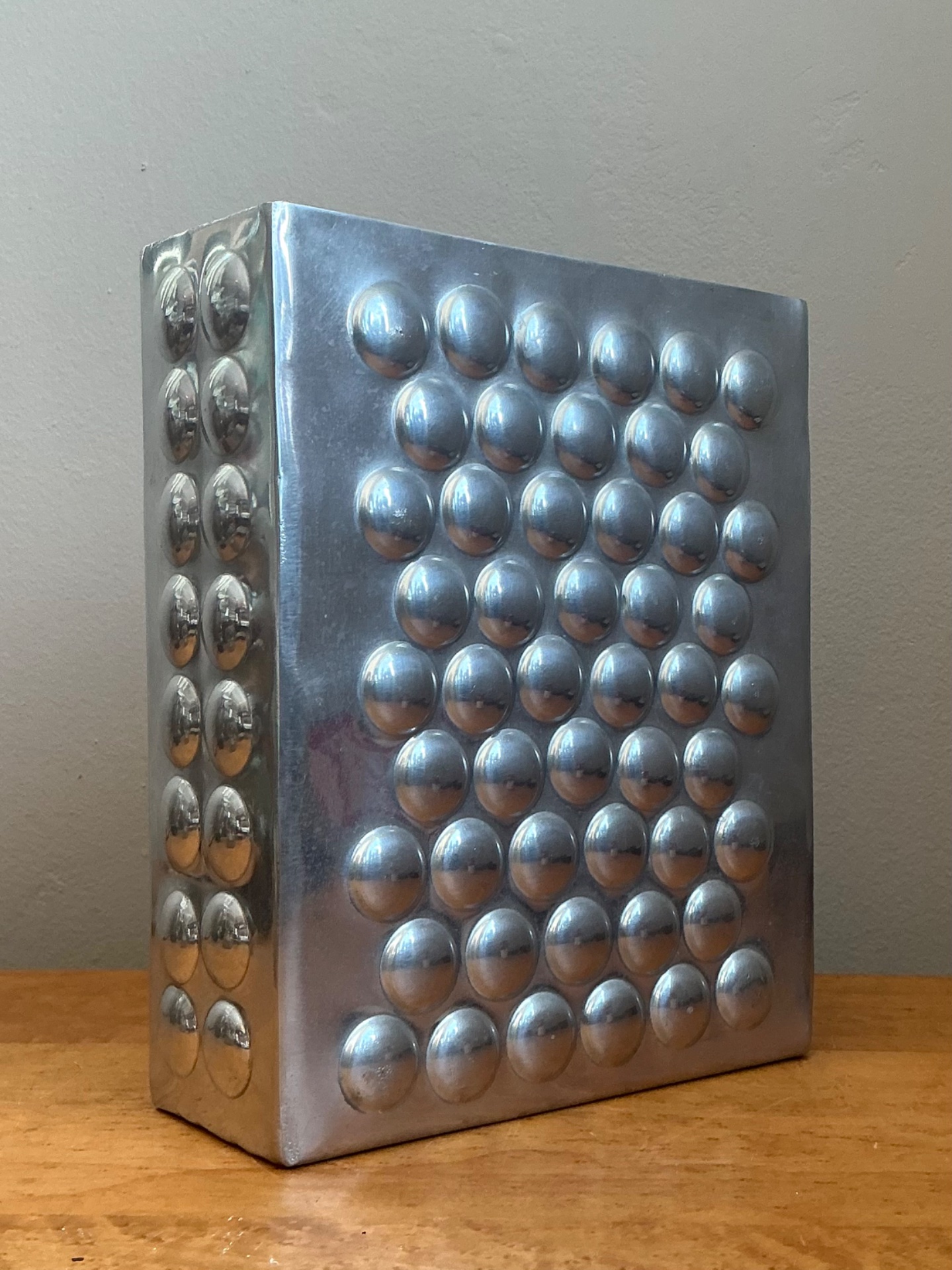 Vintage Modernist Aluminum Vase - Back view