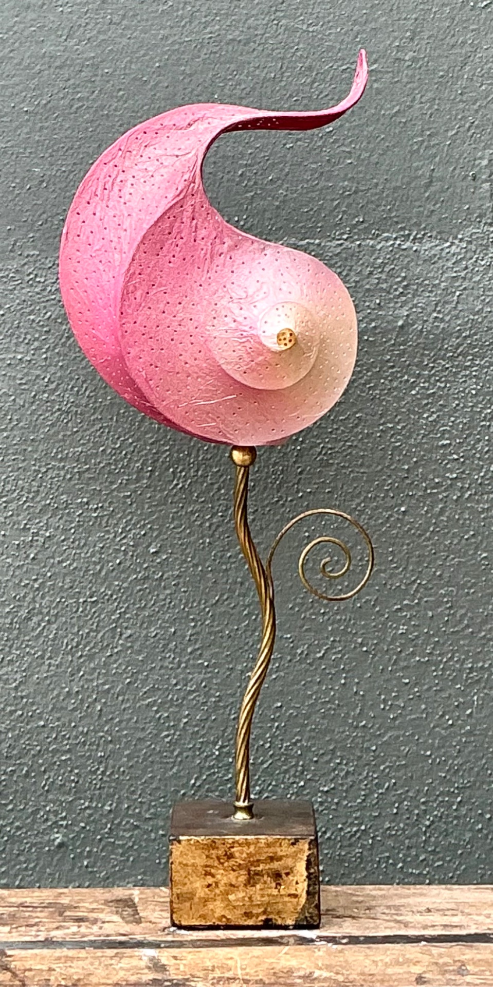 Vintage Italian Paper Nautilus Lamp  - Top view