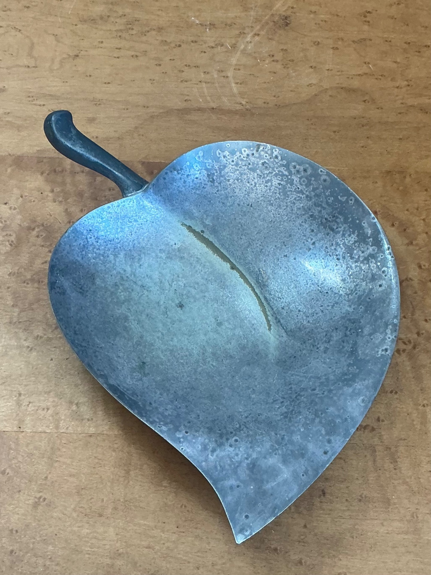 Vintage Decorative Leaf Metal Bowl - Side view