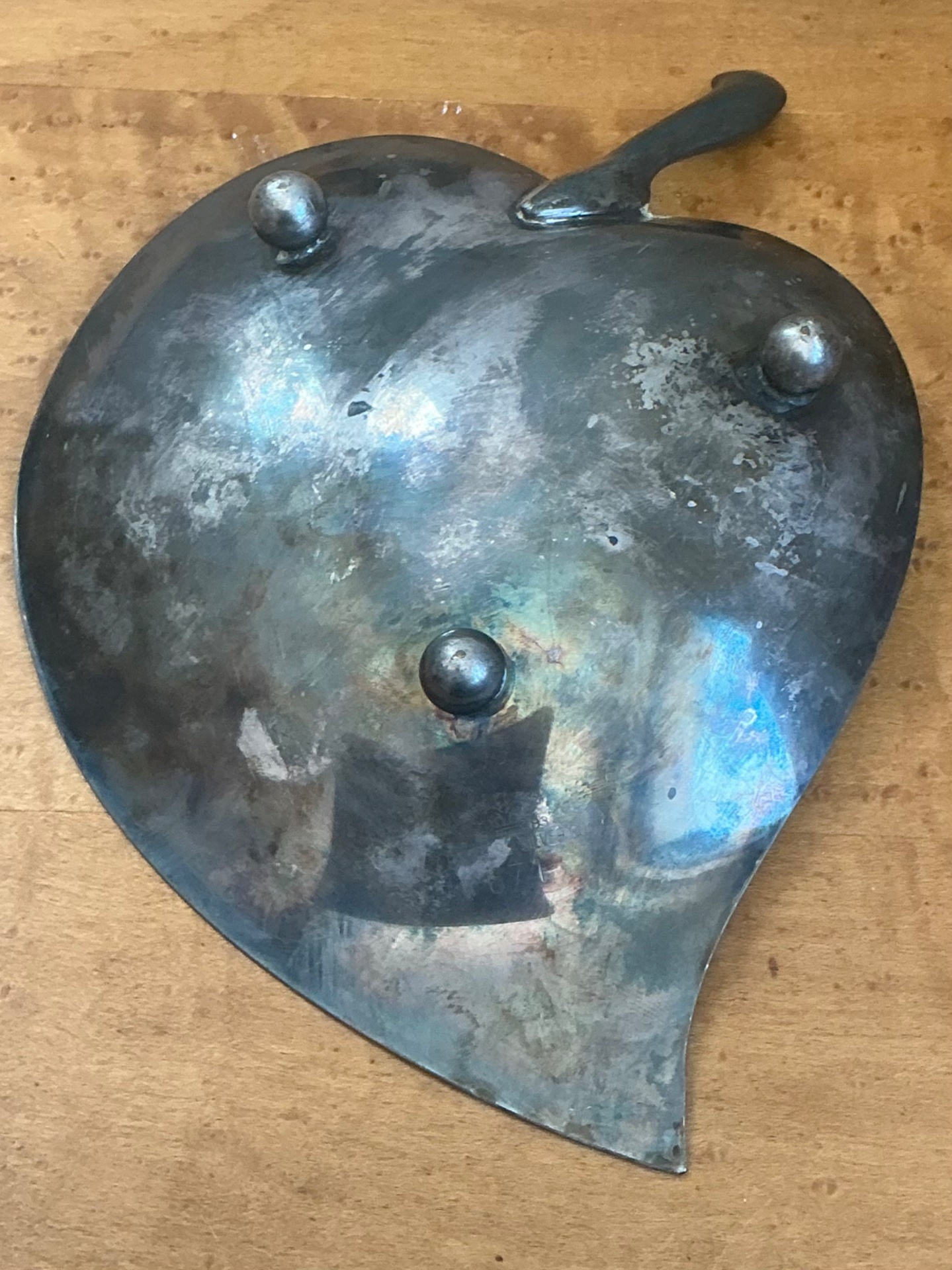 Vintage Decorative Leaf Metal Bowl - Back view