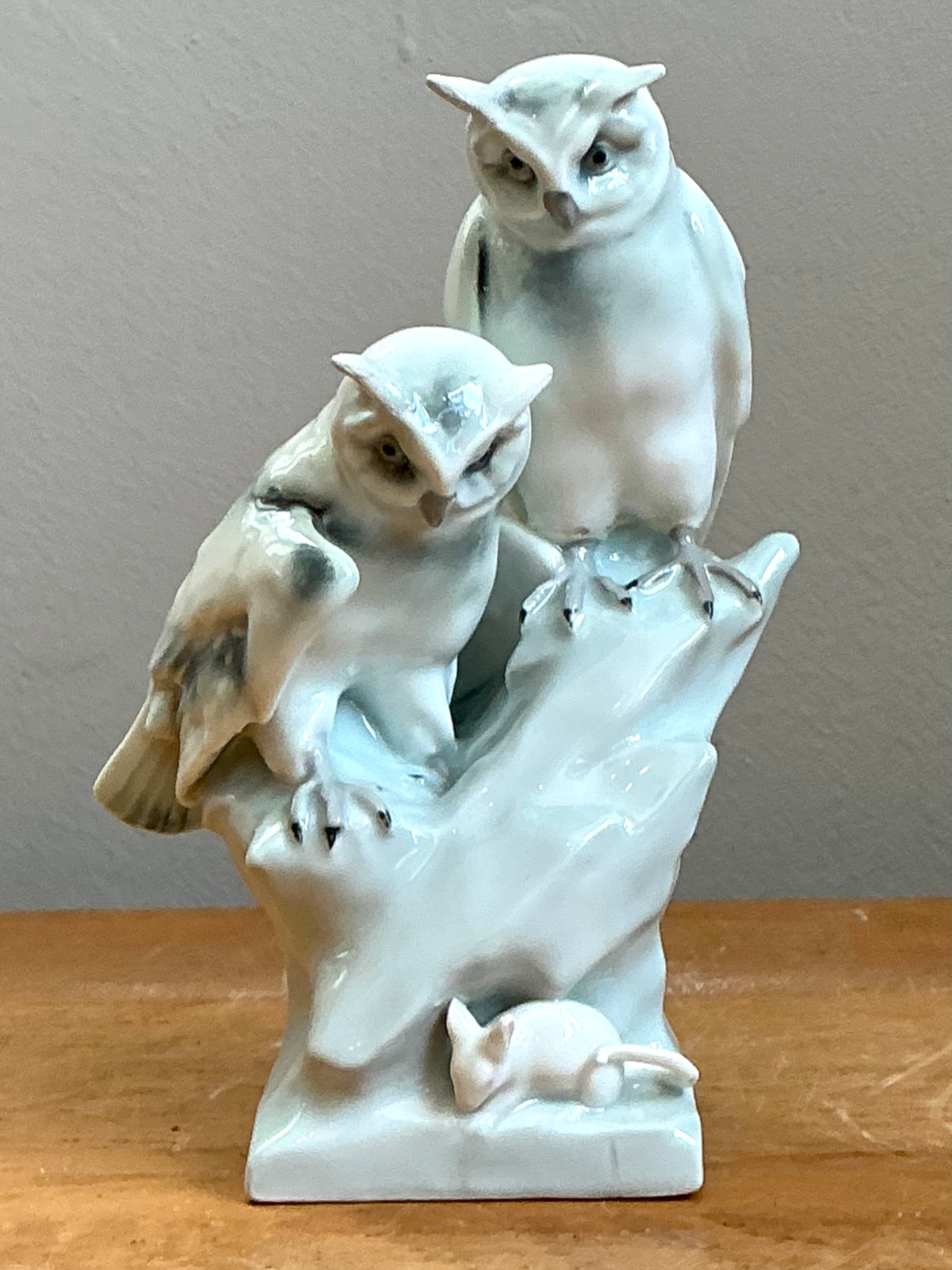 Vintage Royal Copenhagen Porcelain Owl Figurine - Side view